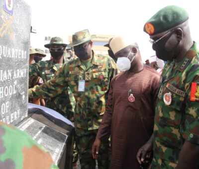 Counter Insurgency Operation: Buratai Inspects New Set Of Artillery, Inaugurates Army School Headquarters Complex