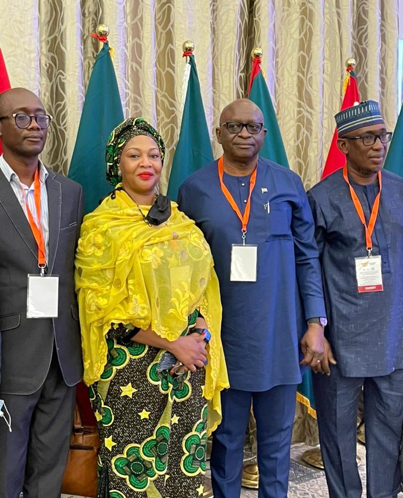 Honorable Minister of State for Transportation, Gbemisola Saraki (2nd left); Honorable Minister of Transportation, Sierra Leone, Hon. Kabineh Moinama Kallon (2nd right) and other foreign delegates during the 16th Extraordinary Session of the Maritime Organization for West and Central Africa (MOWCA) in Accra, Ghana.