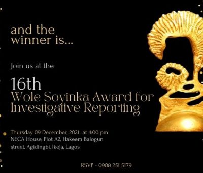 Wole Soyinka Center: Cartoonist, CLEEN Foundation, 14 reporters to Receive Awards