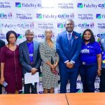L – R: Onyeka Kurume, Team Lead, Retail Bank, Fidelity Bank Plc; Genevieve Nwaoche, representative of the National Lottery Regulatory Commission (NLRC); Ukpai Ibe, Head, Savings and Sales, Fidelity Bank Plc; Oyinkan Kusamotu, Senior Legal Officer, Lagos State Lotteries & Gaming Authority; Meksley Nwagboh, Divisional Head, Brands and Communications, Fidelity Bank Plc; Uche Obodoekwe, Group Head, Property, Procurement & Vendor Management, Fidelity Bank Plc; and Osita Ede, Divisional Head, Product Development, Fidelity Bank Plc at the third monthly draw of the Get Alert in Millions Season 5 (GAIM 5) Savings Promo held in Lagos on Tuesday.