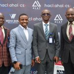 L-R: Chief of Staff to the President, Prof. David O. Alao, Head Innovation, WEMA Bank, Solomon O. Ayodele, (Ph.D) President/Vice-chancellor ,Prof. Ademola S. Tayo, VP (Student Development),Dr. Sunday Audu at the Hackaholics3.0 event which held in Babcock University.