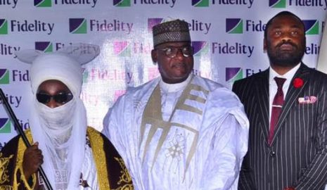 L – R: Emir of Zazzau, His Royal Highness, Alhaji Ahmed Nuhu Bamalli; Executive Director, North Directorate, Fidelity Bank Plc, Hassan Imam; and Divisional Head, Brand and Communications, Fidelity Bank Plc, Meksley Nwagboh at the commissioning of classroom blocks renovated by the bank at Madrasatul Anwarul Islam, Kwarbai, Zaria, Kaduna State on Saturday, 18 June 2022. The bank also inaugurated a state-of-the-art Automatic Teller Machine (ATM) gallery at the Emir’s palace at the event.
