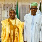 President, Federal Republic of Nigeria, President Muhammadu Buhari, GCFR in a photograph with the Director General, Nigerian Maritime Administration and Safety Agency (NIMASA), Dr. Bashir Jamoh when the latter paid a Sallah visit to the President in Daura, Katsina State.