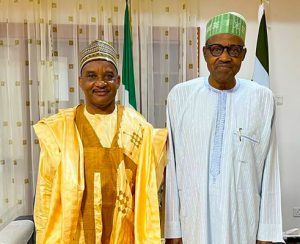 President, Federal Republic of Nigeria, President Muhammadu Buhari, GCFR in a photograph with the Director General, Nigerian Maritime Administration and Safety Agency (NIMASA), Dr. Bashir Jamoh when the latter paid a Sallah visit to the President in Daura, Katsina State.