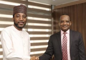 Director General, Nigerian Maritime Administration and Safety Agency (NIMASA), Dr. Bashir Jamoh (right) and Managing Director, Nigerian Ports Authority (NPA), Mohammed Bello-Koko.