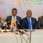 L-R : Executive Secretary African Tax Administration Forum (ATAF) Logan WORT; Chairman ATAF, Dr. Philippe Kokou Tchodie; Executive Chairman Lagos State Internal Revenue Service (LIRS) Mr. Ayodele Subair and Chairman Federal Inland Revenue Service (FIRS) Mohammad Nami addressing the press at the 7th ATAF General Assembly in Lagos.