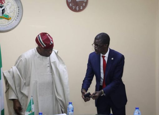 Photo News: MD/CE, Nigeria Deposit Insurance Corporation, Briefs  Minister of Finance / Coordinating Minister of the Economy, Wale Edun, in Abuja.