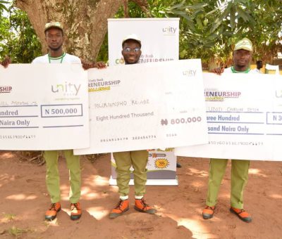 Unity Bank Raises Stake: Corpreneurship Prize Money Winners Get N16m Per Stream