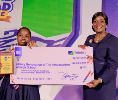 Fidelity Bank’s ‘Read2Lead’ Writing Competition: Ota Student, Iremide Ogunyemi, Wins Star Prize
