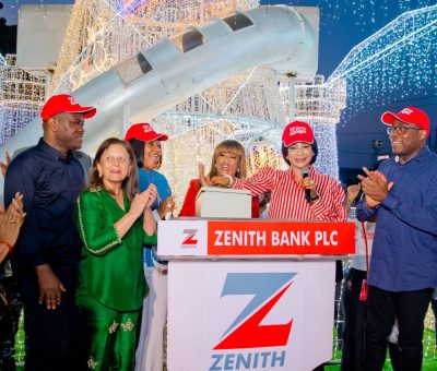 Zenith Bank Illuminates Lagos with Festive Lights on Ajose Adeogun Street