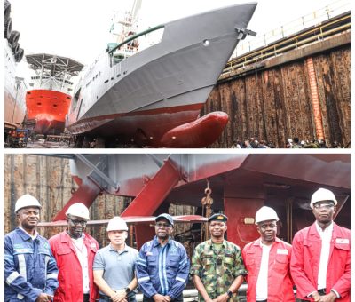 Nigeria’s Maritime Security Gets a Boost as NIMASA Berths Deep Blue Vessel at Nigerdock