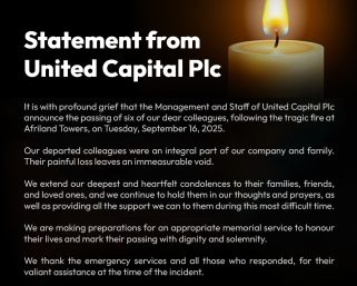 United Capital Mourns Loss of Six Colleagues in Tragic Fire Incident