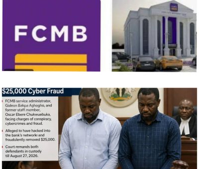 FCMB Staff, Ex-Employee Remanded Over Alleged $25,000 Cyber Fraud