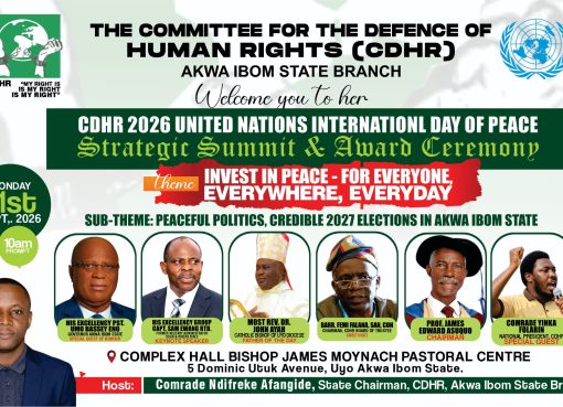 CDHR Mobilises Stakeholders for Peace Summit Ahead of 2027 Akwa Ibom Elections