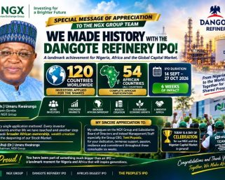 Dangote Refinery IPO Closes, Attracts Investors from 120 Countries – NGX Chairman